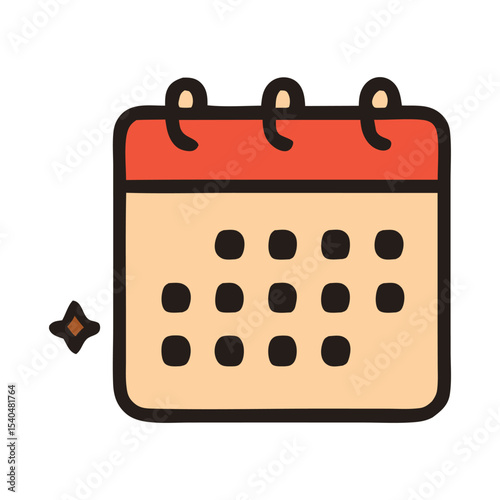 Simple calendar icon illustration suitable for web design, apps, presentations, and print materials to represent scheduling, events, and time management.
