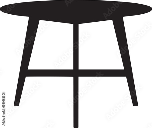Modern Round Table Silhouette Simple Furniture Icon Design