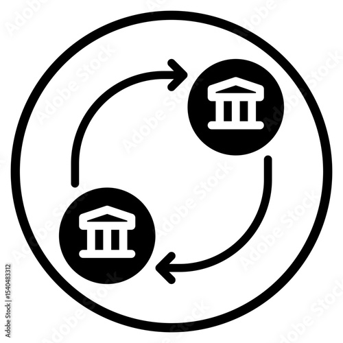bank transfer glyph icon