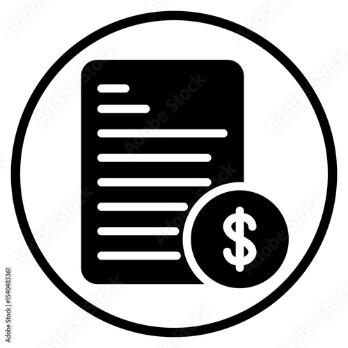 financial document glyph icon