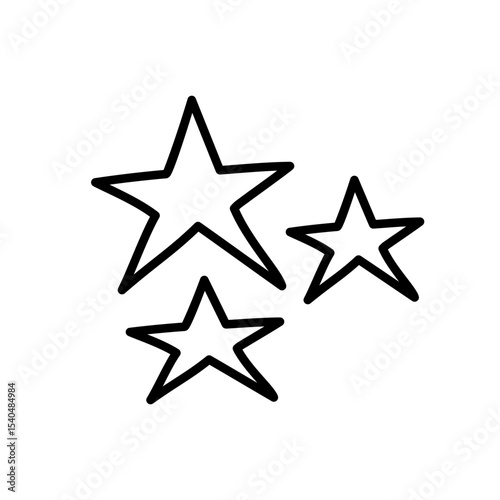 Hand Drawn Star Cluster Line Art . 3d doodle star