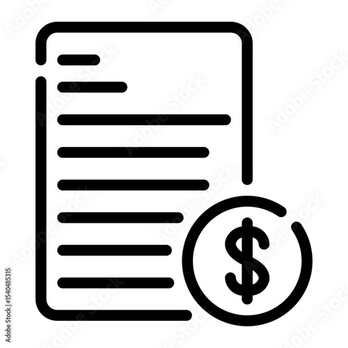 financial document line icon