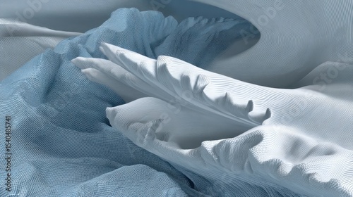 Abstract Background with Geometric Pattern. Modern Graphic Design. Blue and White Waves Texture.