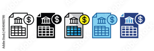 Bank Statement  Icon Element For Design