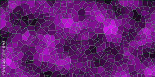Voronoi diagram background. Seamless pattern with 3d shapes vector Vintage Illustration background.Beautifull crystallized black background. 