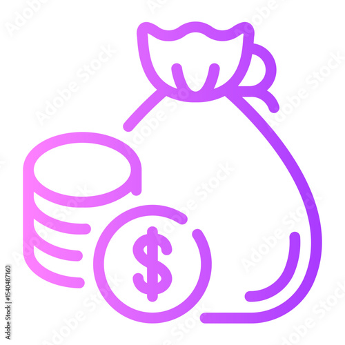 money bag gradient icon