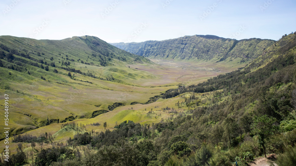 Naklejka premium landscape of the mountain and valley
