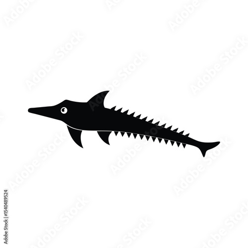 Silhouette of an Extinct Fish  A Prehistoric Aquatic Creature Illustration