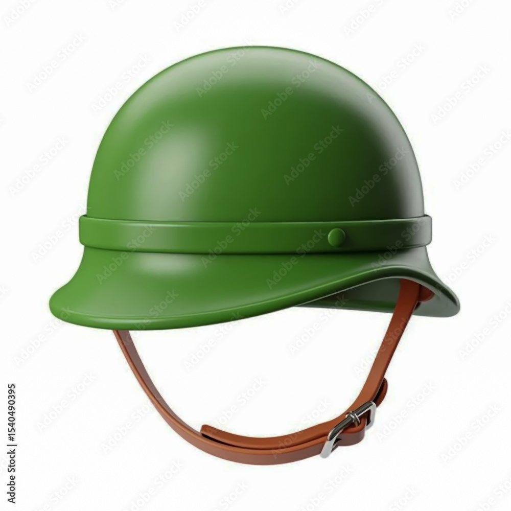 Fototapeta premium a military-style combat helmet in bright kelly green color.