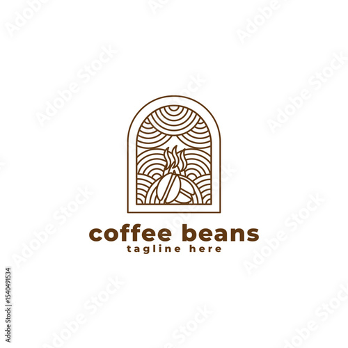 Coffee Beans Vector Logo Design
