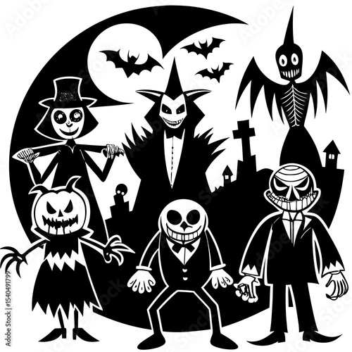 halloween icons set