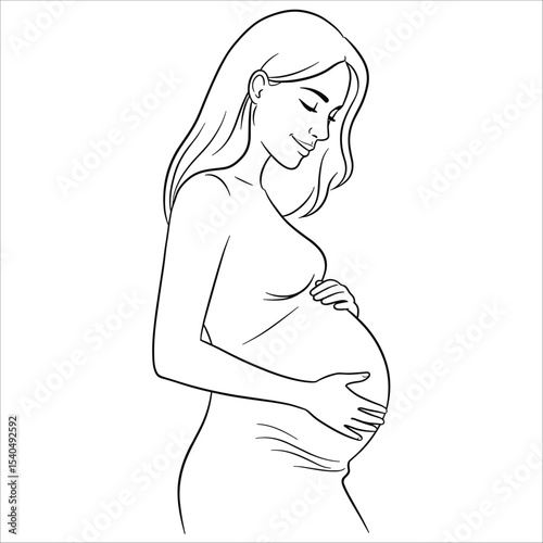 pregnancy logo pregnant woman maternal vector illustration