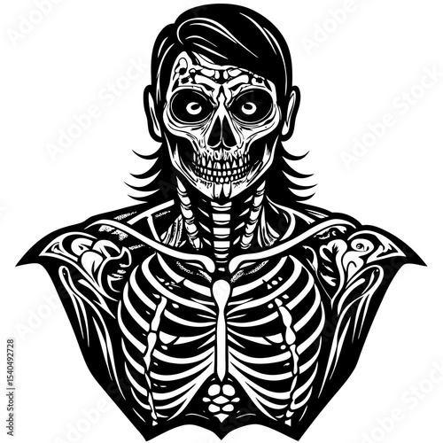 vector illustration of a scary skull