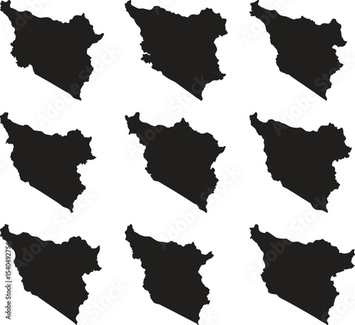Syria map black silhouette vector style with white background