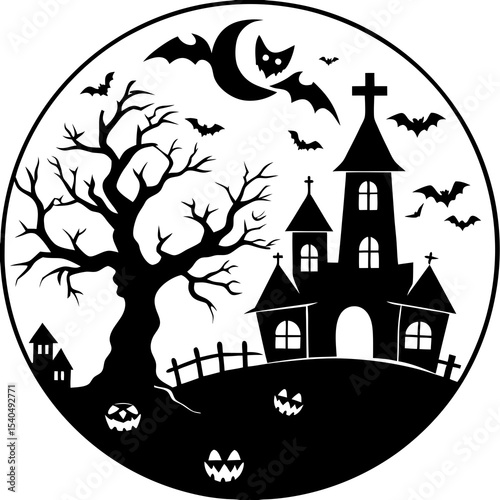 haunted house vector illustration