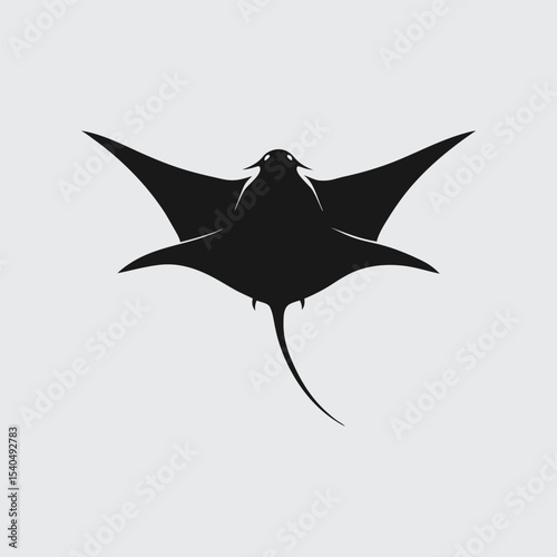 Majestic Manta Ray Graceful Silhouette of Ocean's Gentle Giant