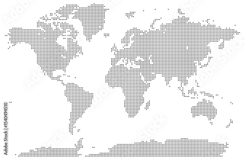 Squire shape dotted world map highlights modern world layout feathering geographic boundary
