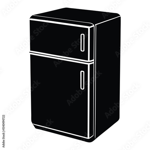 retro refrigerator isolated on white