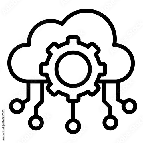 Cloud Computing  Icon Element For Design	