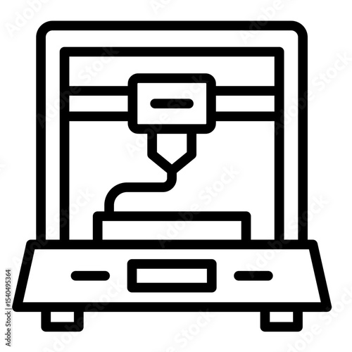 3D Printing  Icon Element For Design	