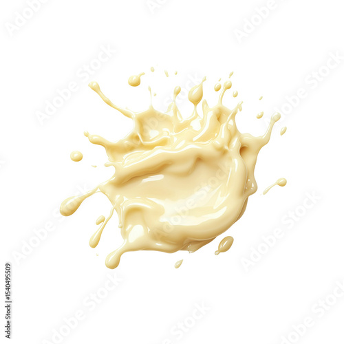 Creamy Liquid Splash, Abstract Food Background, White Sauce Explosion