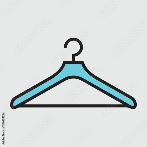 Simple blue clothes hanger icon illustration