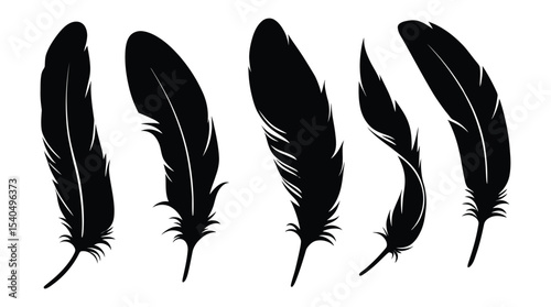 feather icon simple style vector image. Feathers vector set in a flat style