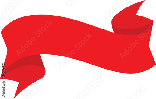 Red ribbon banner icon. vector illustration