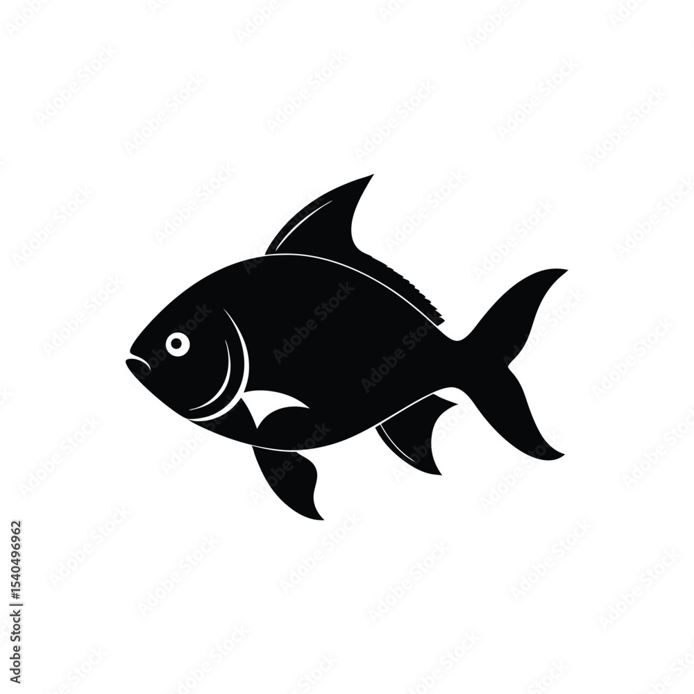 Elegant Black Fish Silhouette A Simple Vector Graphic Illustration Elegant Black Fish Silhouette A Simple Vector Graphic Illustration