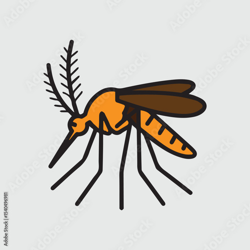 Simple cartoon illustration of a mosquito