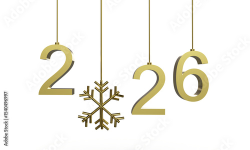 2026 2025 happy new year golden yellow orange color object snowflake 2026 merry christmas winter season party event celebration xmas gift december month january snowflake 2026 2025 happy new year xmas