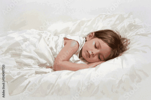 Dream Drift girl sleeping isolated watercolor vector illustration svg