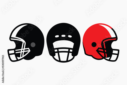 Isolated on white, this American football helmet with a ball is essential sport protection equipment for game day competition