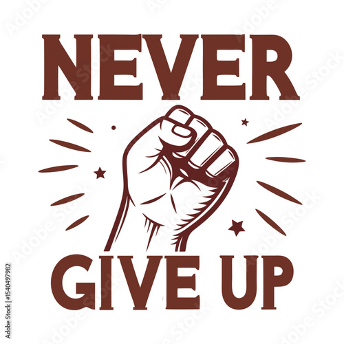 never give up vector illustration.