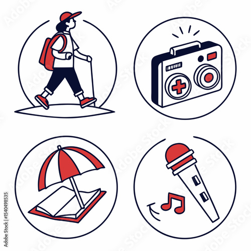 Hiking music beach relaxation summer vacation fun
