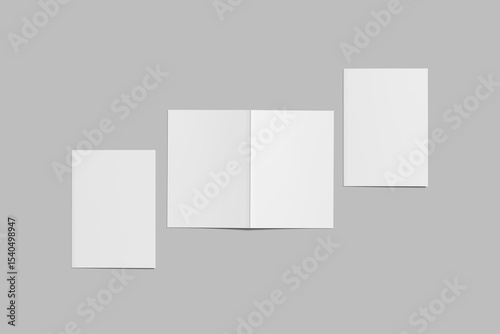 a5 bifold blank mockup template