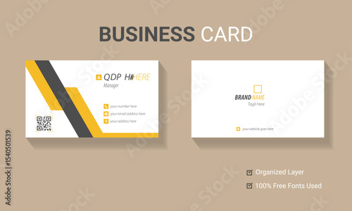 Professional Double-sided simple clean horizontal business card template