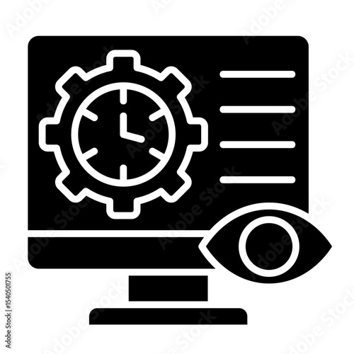 Real-Time Monitoring  Icon Element For Design	