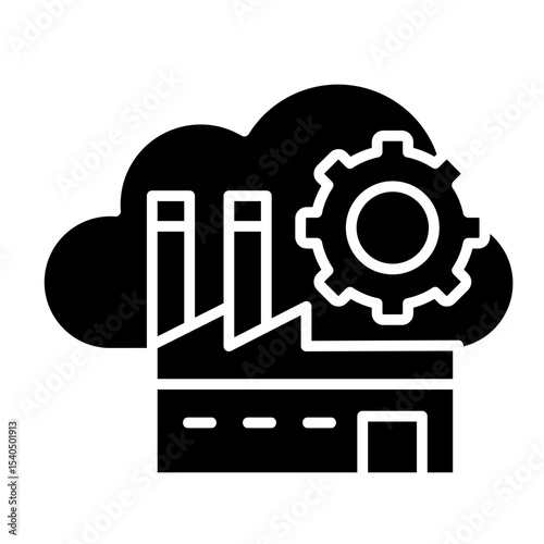Industrial Cloud Services  Icon Element For Design	