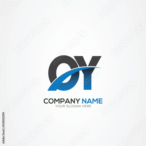 OY YO Letter Logo Design with a Creative Cut Creative logo design