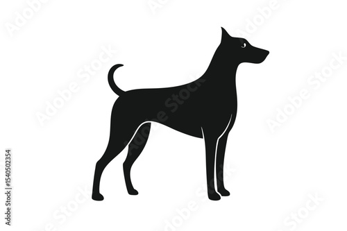 Black cat silhouette illustration with a domestic feline outline running