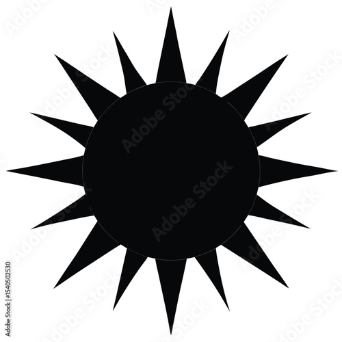 Abstract sun vector illustration: a hot, yellow, and orange solar icon symbolizing summer light and nature's heat