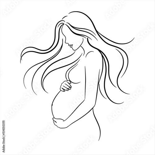 pregnancy logo pregnant woman maternal vector illustration