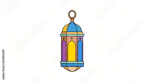 Ramadan Lantern with Colorful Design.
