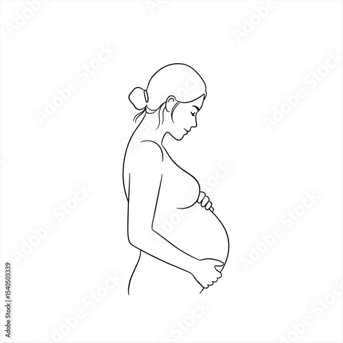 pregnancy logo pregnant woman maternal vector illustration