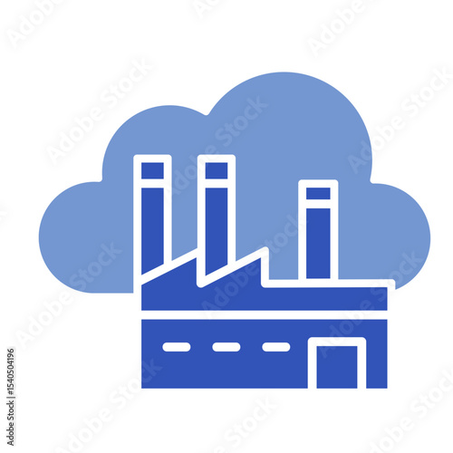 Industrial Cloud  Icon Element For Design	