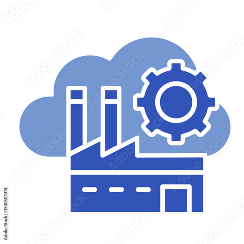 Industrial Cloud Services  Icon Element For Design	