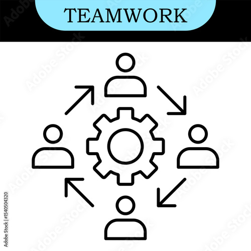Teamwork Line Editable Icons set. Vector illustration in modern thin line style of business icons: Collaboration, Research, Meeting and more. Pictograms and infographics for mobile apps