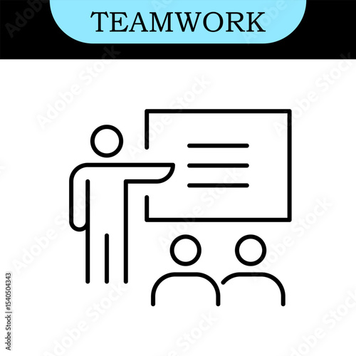 Teamwork Line Editable Icons set. Vector illustration in modern thin line style of business icons: Collaboration, Research, Meeting and more. Pictograms and infographics for mobile apps