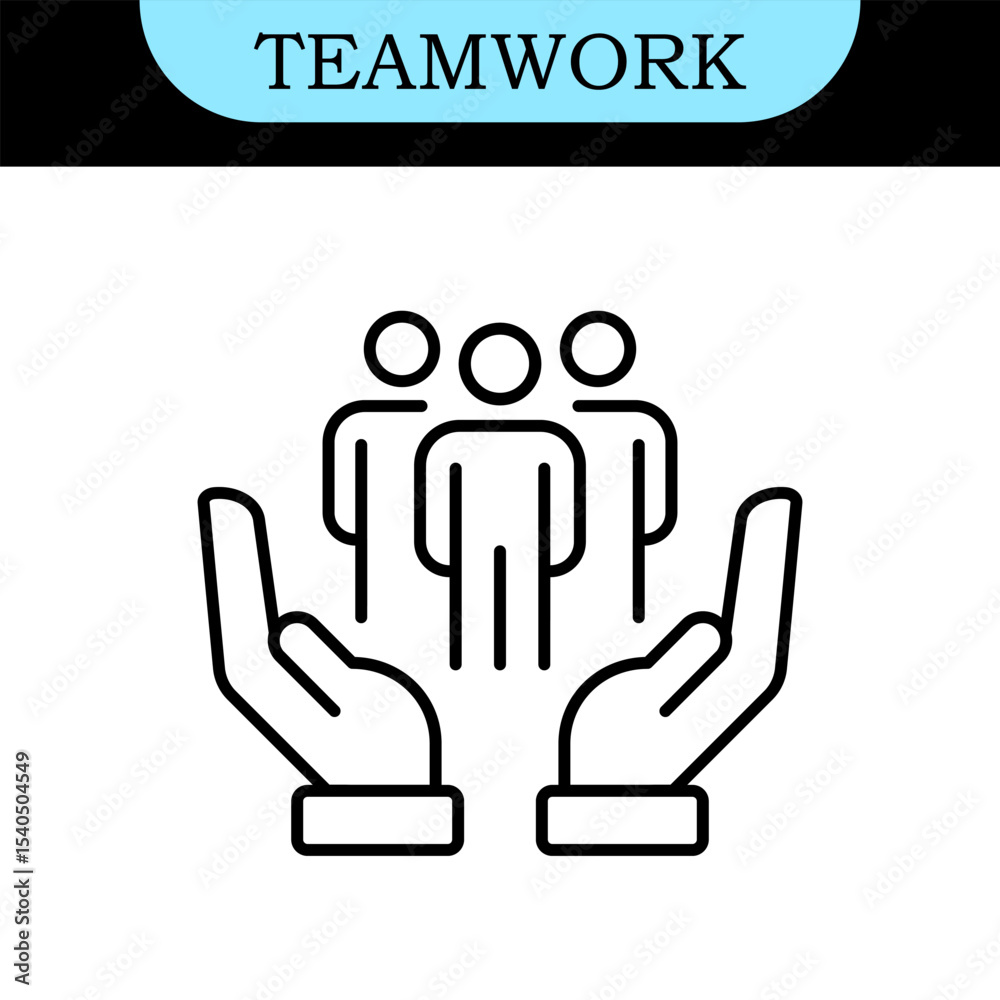 Obraz premium Teamwork Line Editable Icons set. Vector illustration in modern thin line style of business icons: Collaboration, Research, Meeting and more. Pictograms and infographics for mobile apps